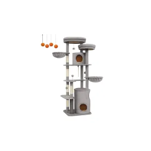 196 cm Tall Cat Tower with 2 Perches