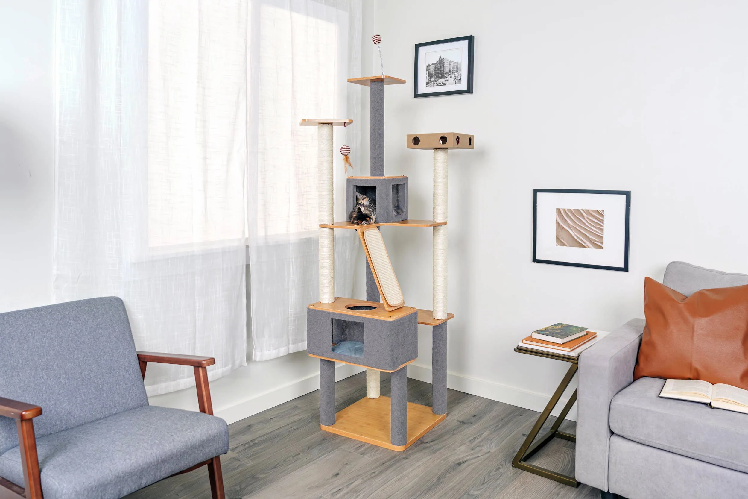 Ascentials by FurHaven Royal Suite Cat Tower (68”), Multi-Level Indoor Cat Tree