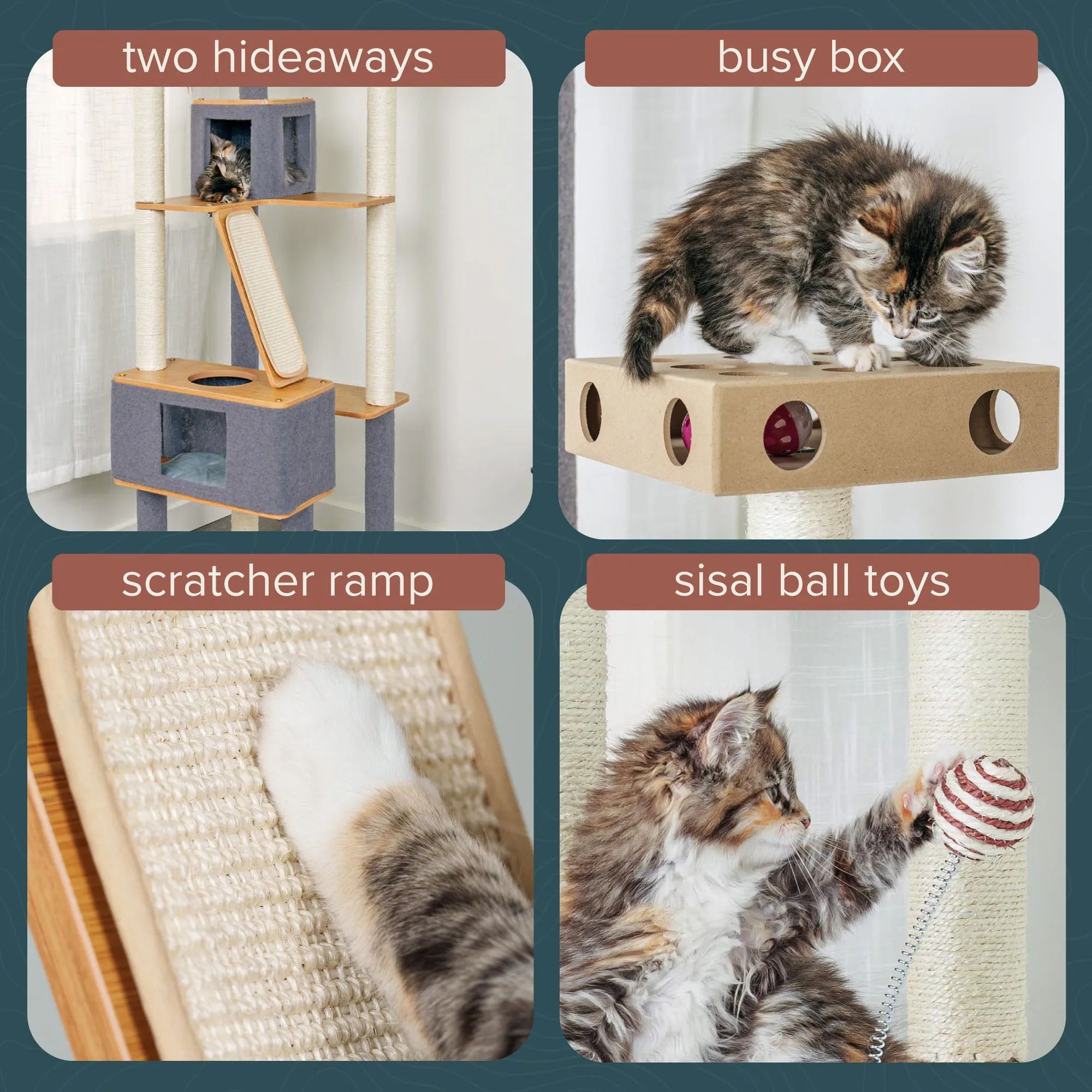 Ascentials by FurHaven Royal Suite Cat Tower (68”), Multi-Level Indoor Cat Tree