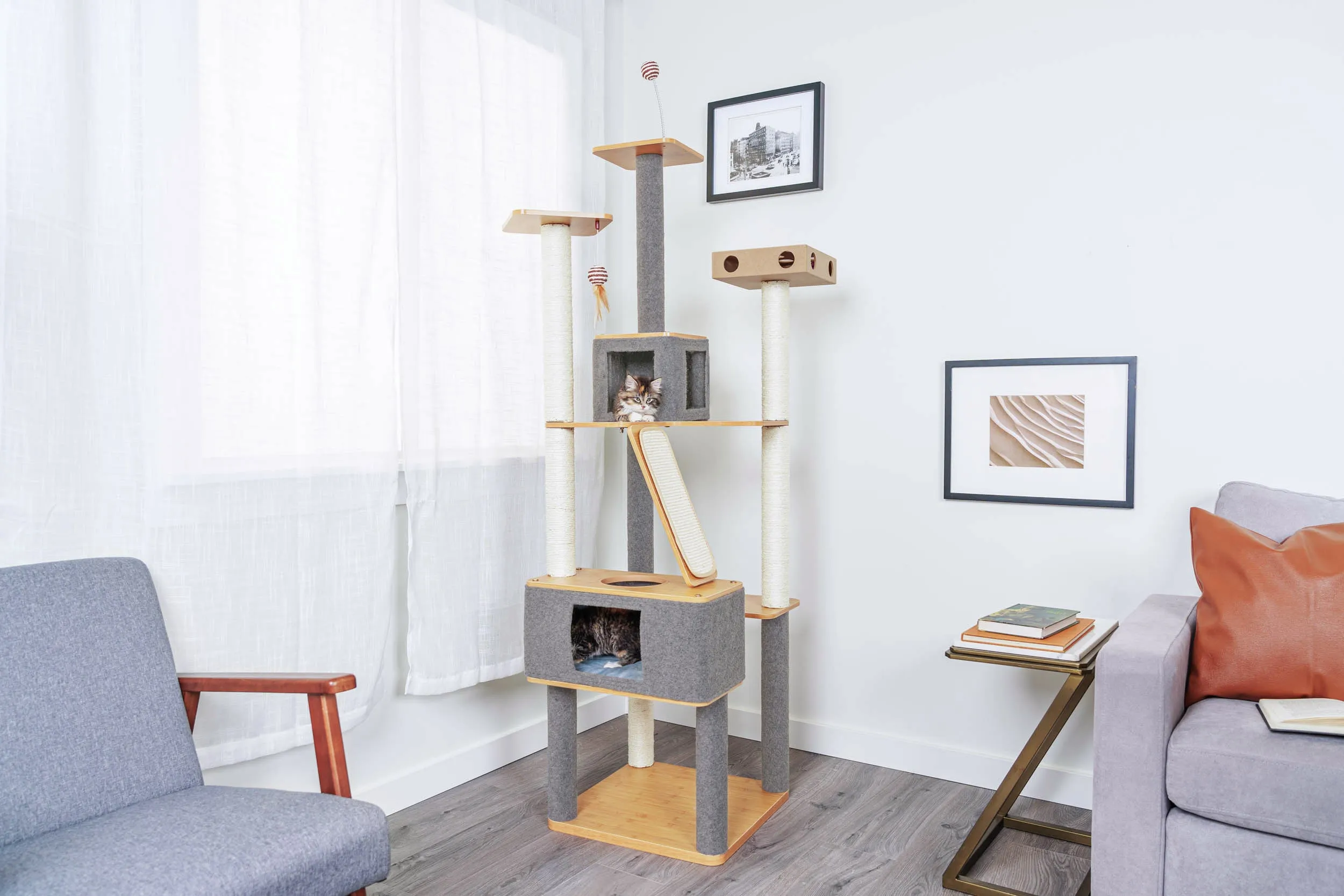 Ascentials by FurHaven Royal Suite Cat Tower (68”), Multi-Level Indoor Cat Tree