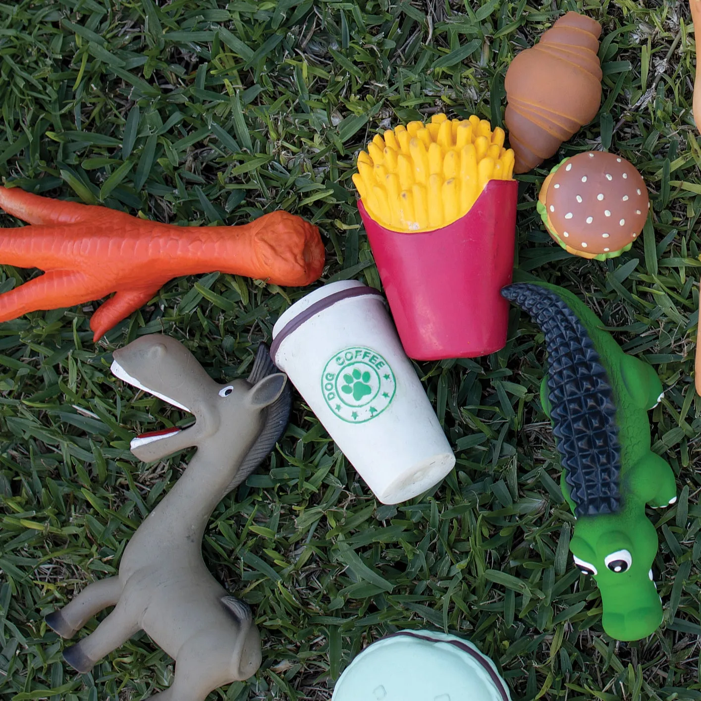 Beefy Burger Squeaky Dog Toy