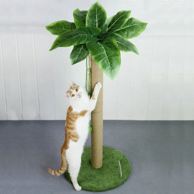 Cat Scratching Post Pole With Hanging Balls Toy