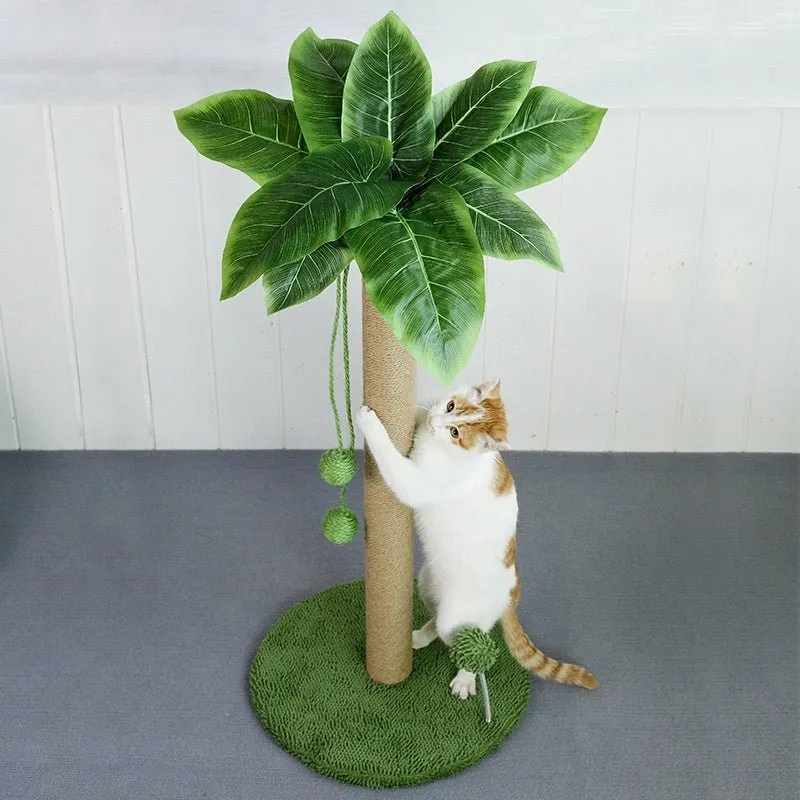 Cat Scratching Post Pole With Hanging Balls Toy