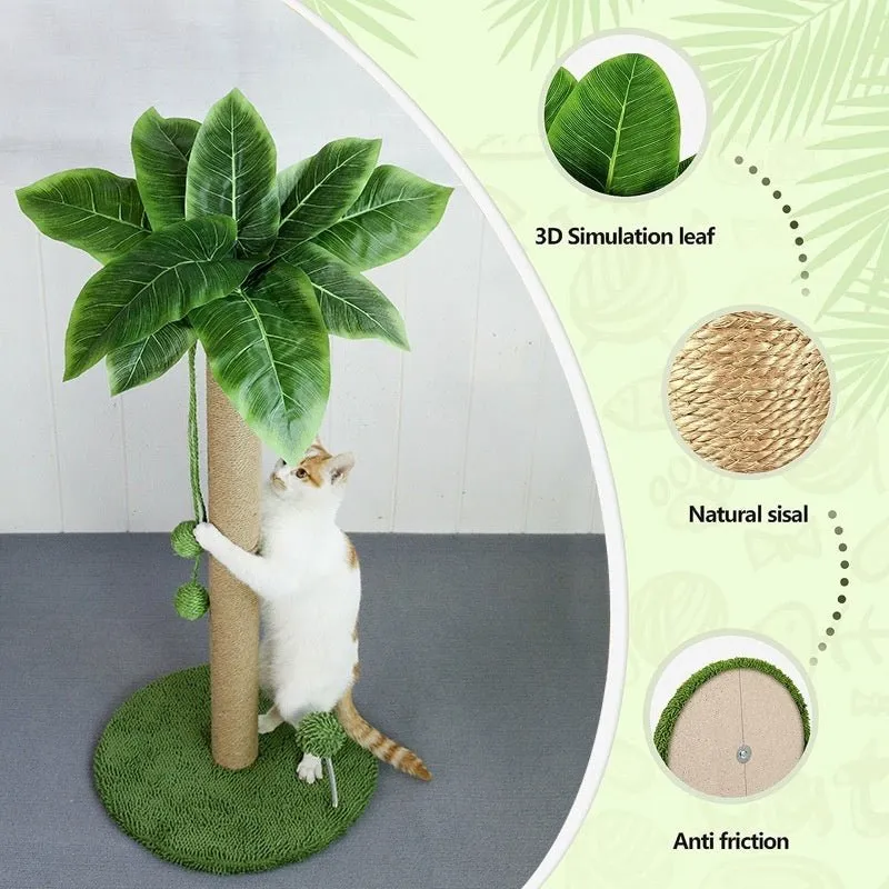 Cat Scratching Post Pole With Hanging Balls Toy