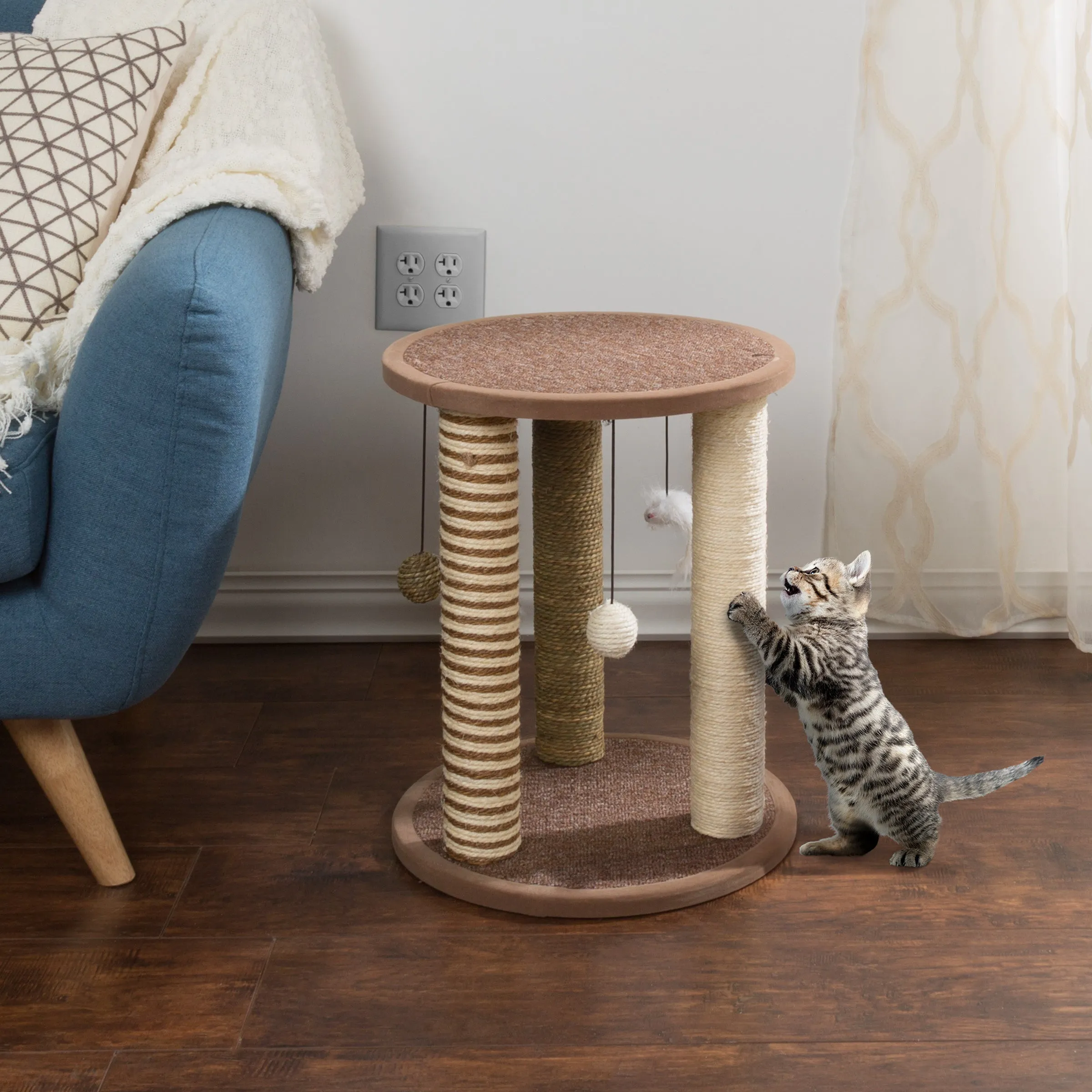 Cat Scratching Post Tower with 3 Posts