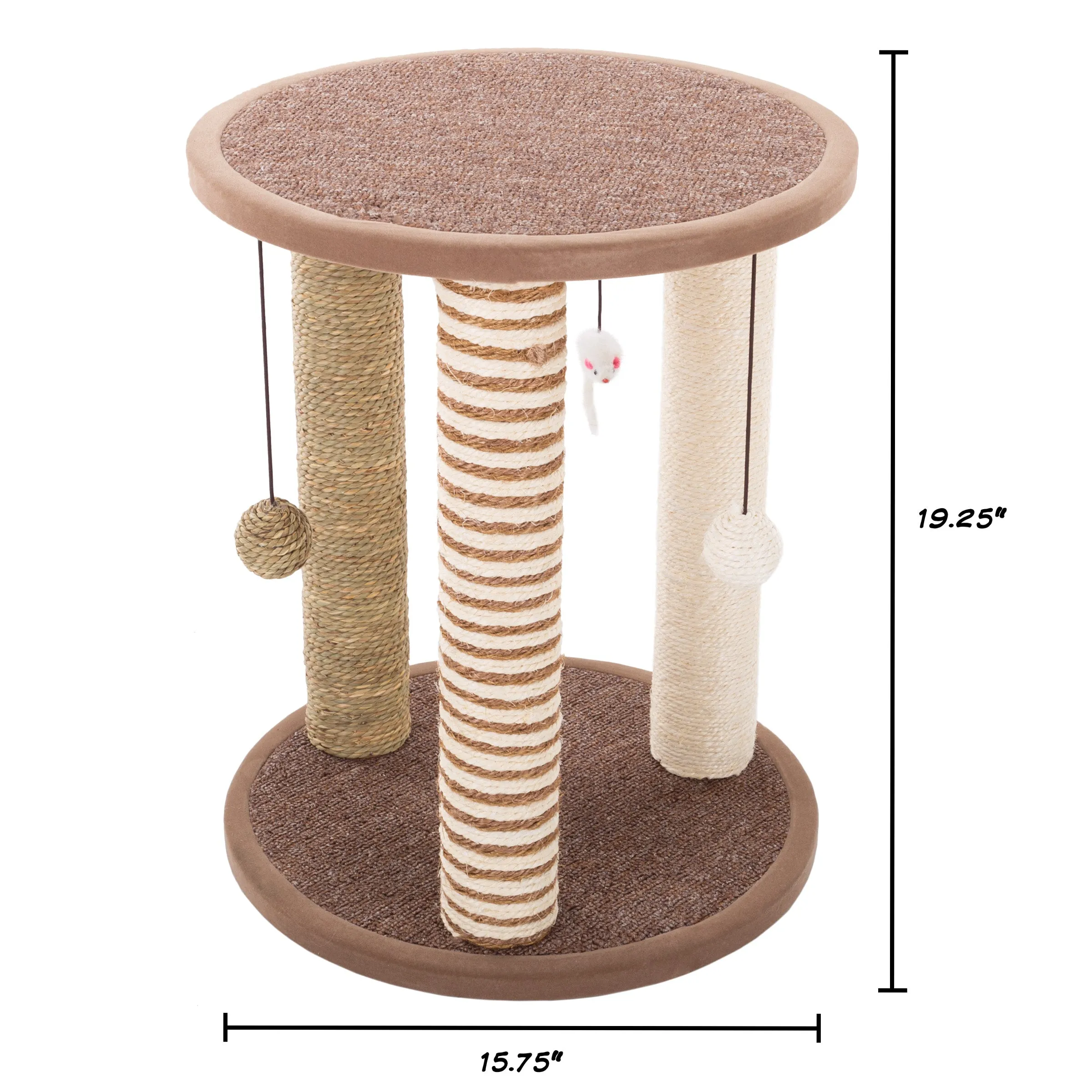 Cat Scratching Post Tower with 3 Posts