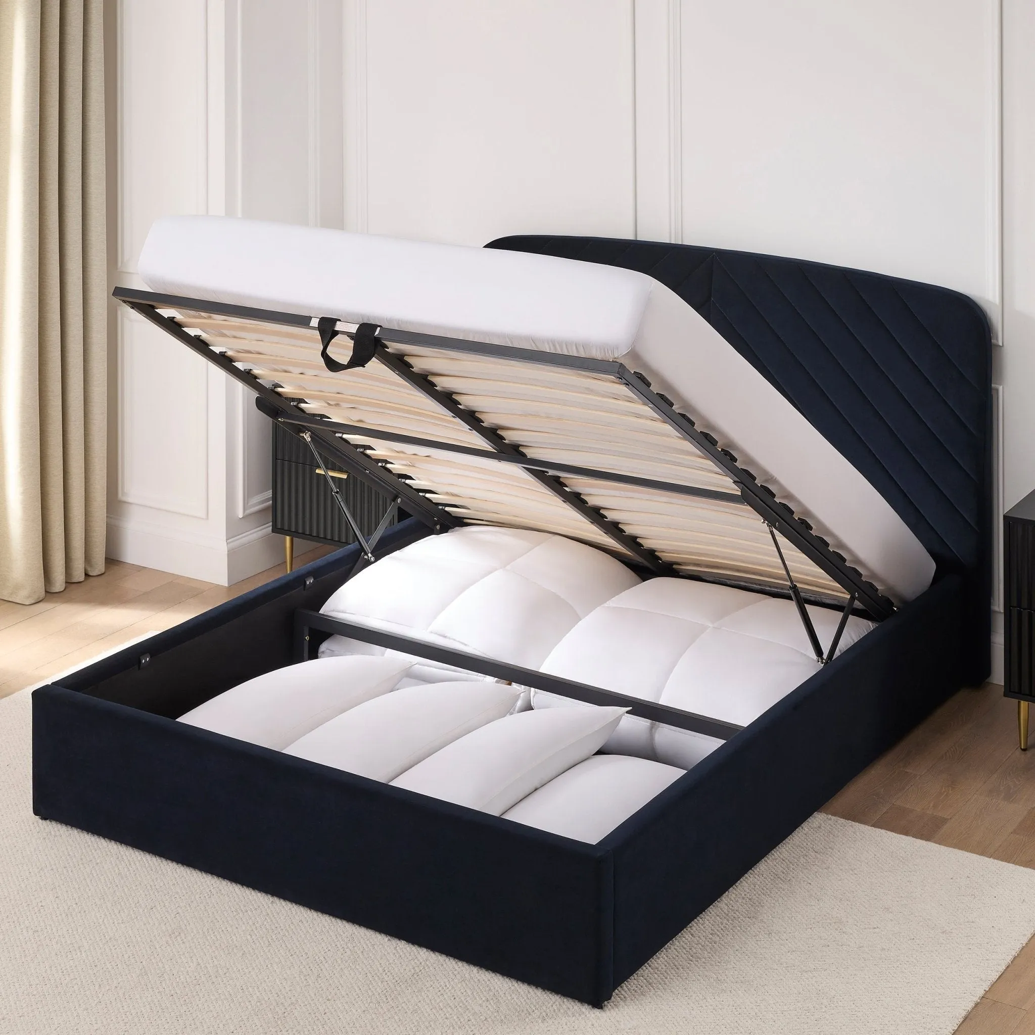 Charleston Ottoman Storage Bed -  Navy