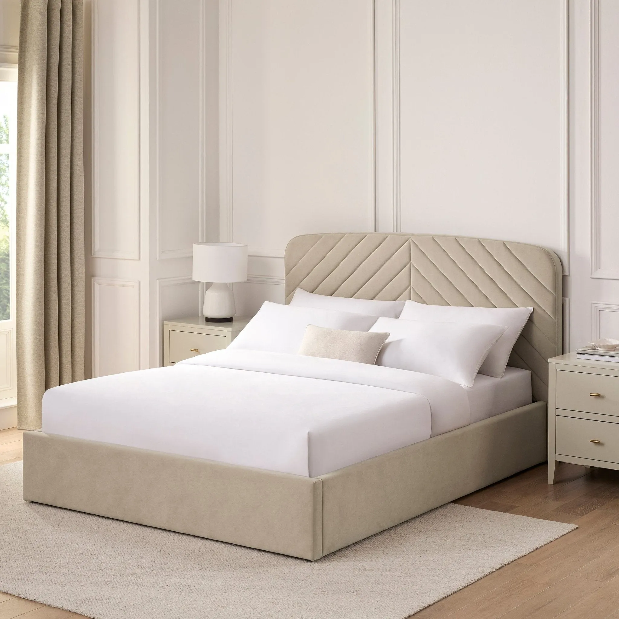 Charleston Ottoman Storage Bed -  Stone
