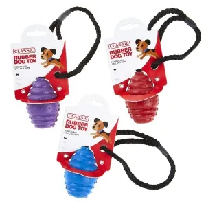 Classic Rubber Oval Ball On A Rope 75mm (Pack of 6)