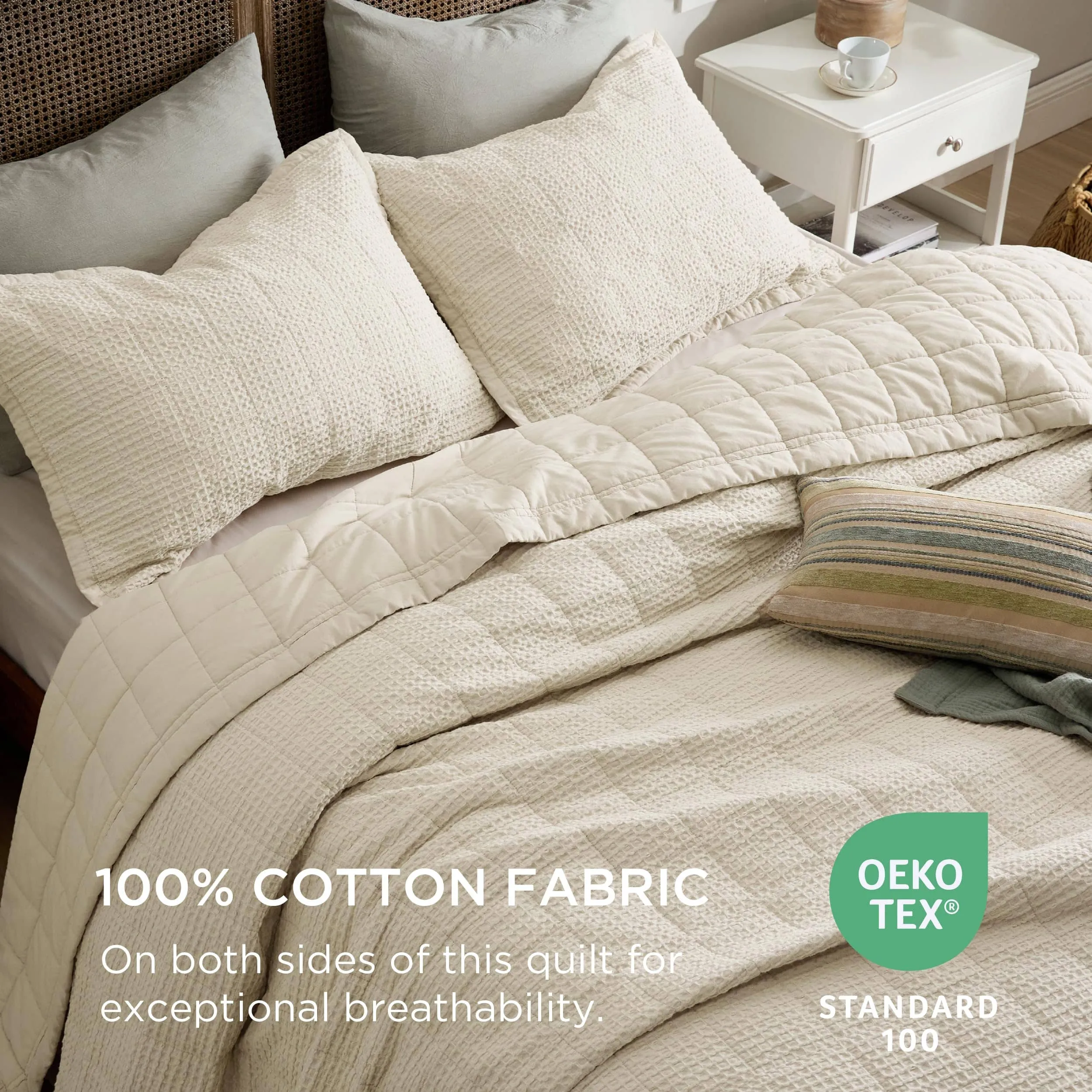 Cotton Waffle Weave Quilt set