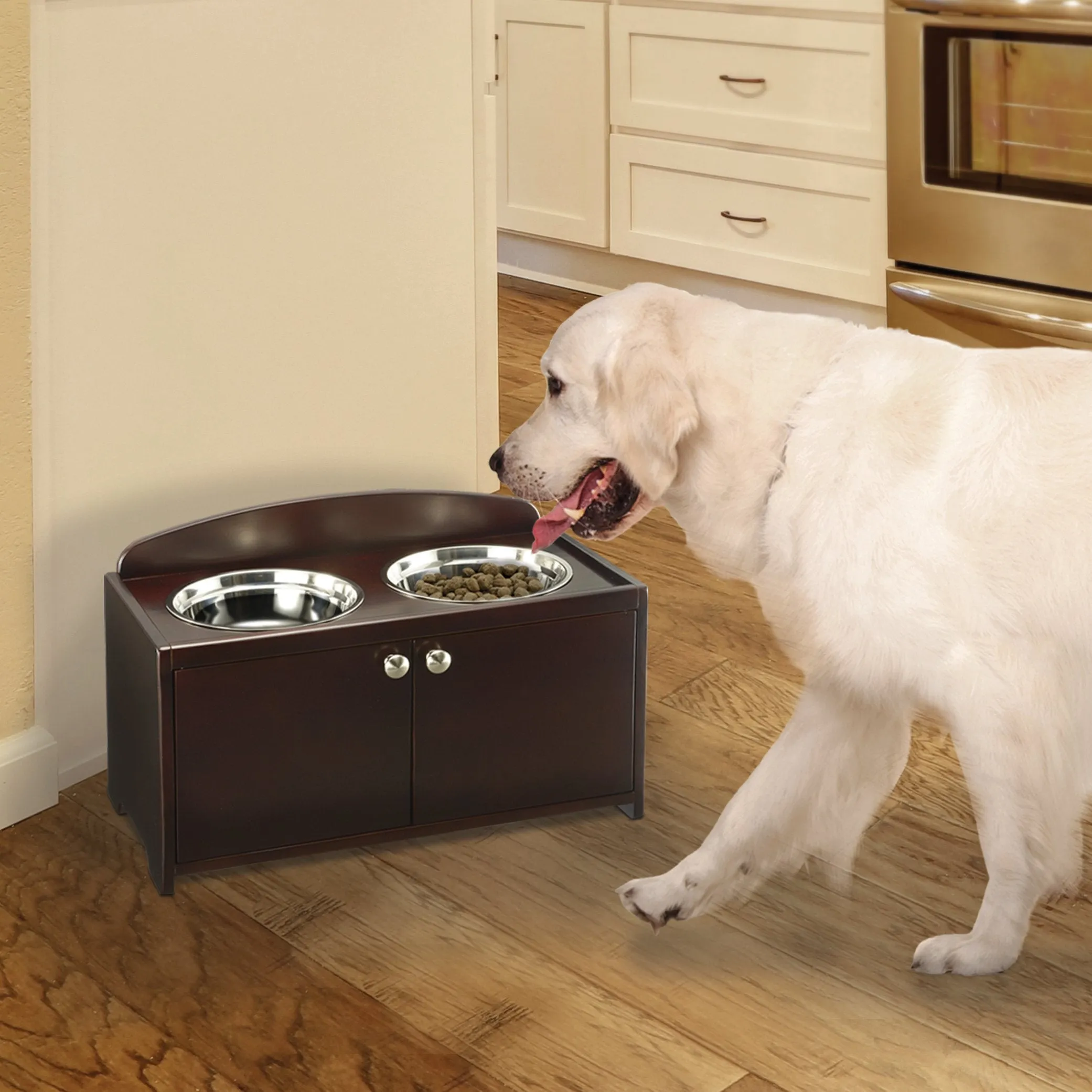 Elegant Wooden Pet Feeder - Richell