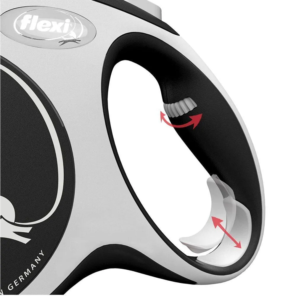 Flexi 8m Large Black New Comfort Tape Retractable Dog Lead