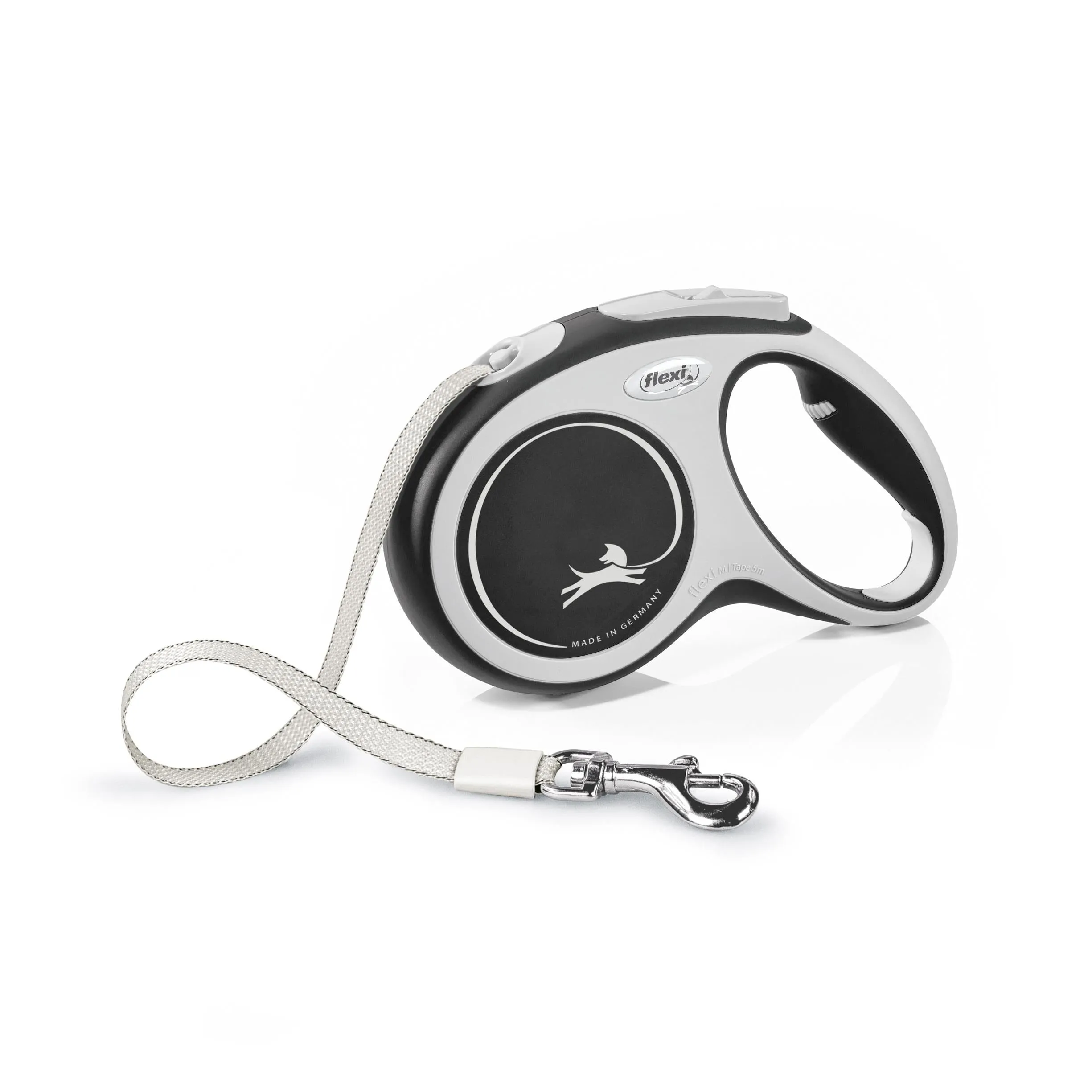 Flexi New Comfort Tape Rectractable Dog Leash - 33 Lbs - Gray - Small - 16 Feet