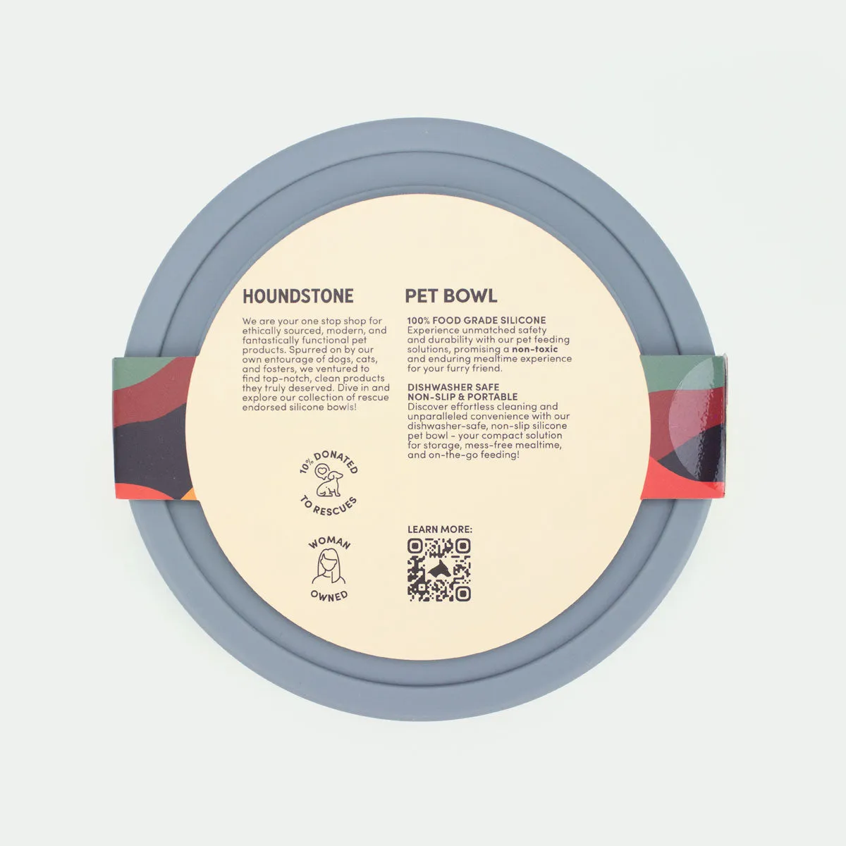 Food Grade Silicone Dog Bowl - Slate Grey, 4.5 Cups Volume, Dishwasher Safe, Non-Slip