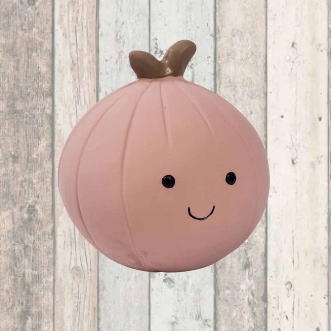 Foodie Faces Latex Onion Dog Toy
