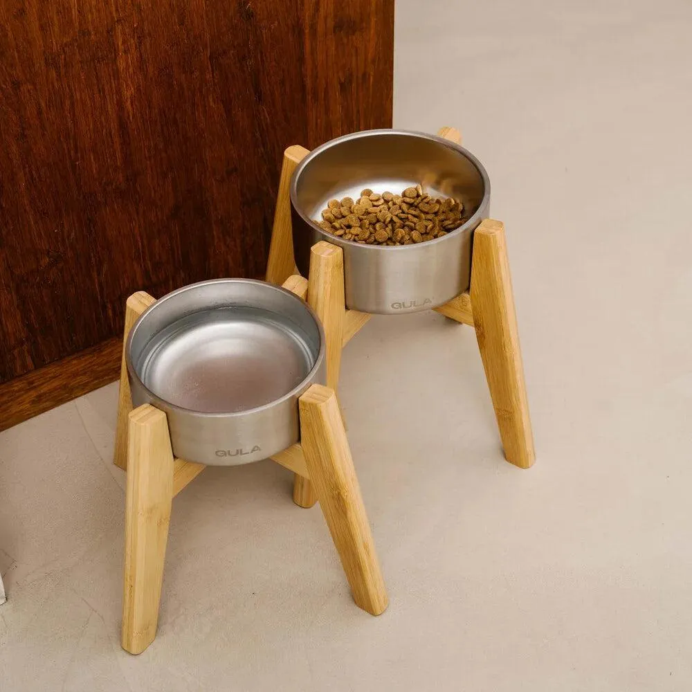 GULA | Double walled and insulated - Silver Dog Bowl
