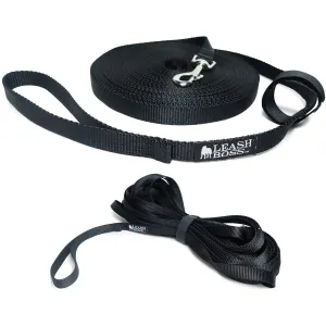 Long Trainer - 50 Foot 3/4 Inch Lead - Nylon Dog Training Leash with Storage Strap