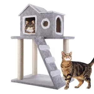 New Melior 2 Tier Cat Tree Condo Tower with Scratching Posts!