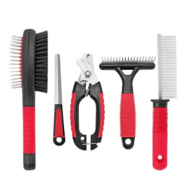 Pet Hair Grooming Brush Nail Clipper Tool Kit