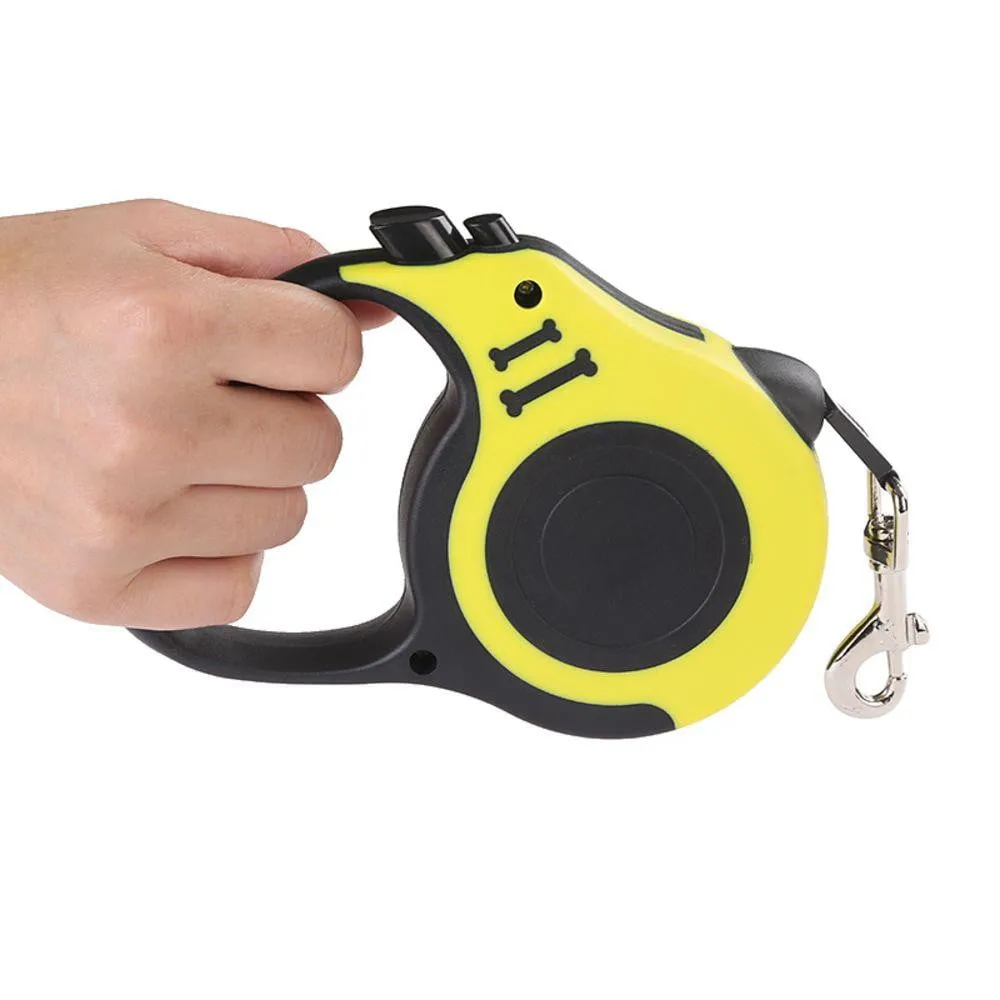 Retractable Strong Nylon Dog Leash with Comfortable Hand Grip, One Button Brake, Pause & Lock