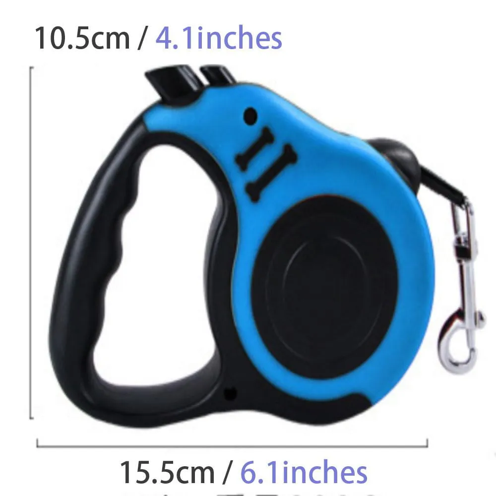 Retractable Strong Nylon Dog Leash with Comfortable Hand Grip, One Button Brake, Pause & Lock