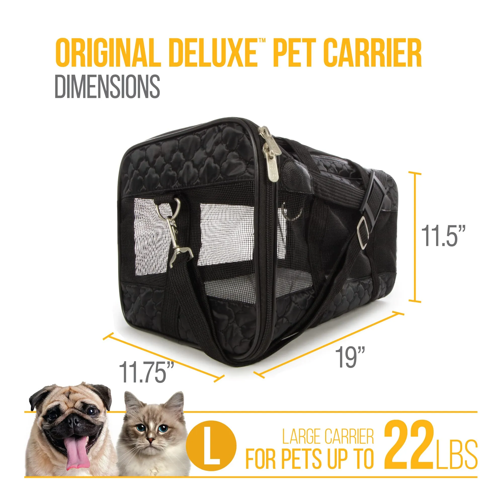 Sherpa Original Deluxe Airline Approved Travel Pet Carrier - Black - Small