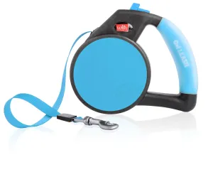 Wigzi Gel Handle Gripped Tape Retractable Nylon Dog Leash - Blue - Large - Up to 16 Feet